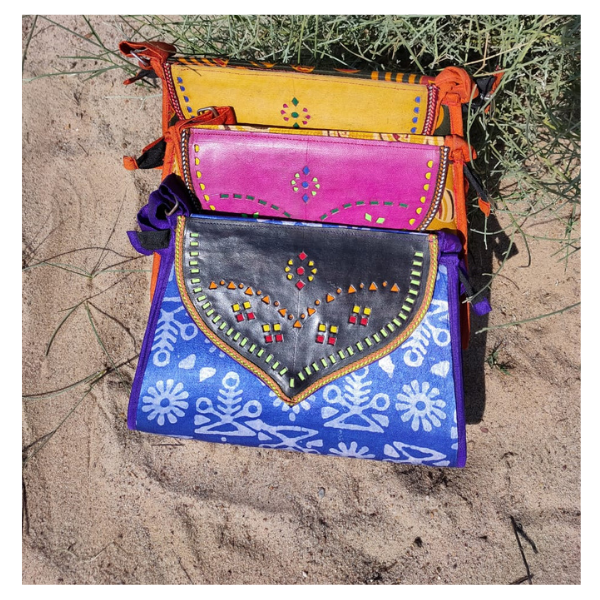 Multicolored Leather Satchel